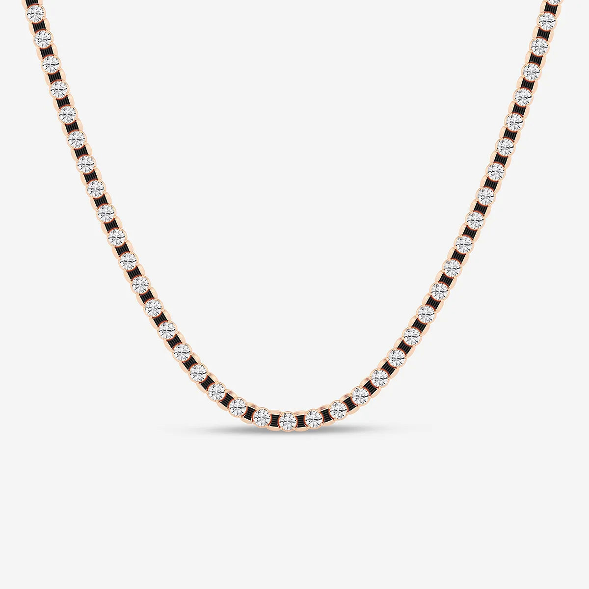 Noiré Round Lab Grown Diamond Tennis Necklace with Black Rhodium