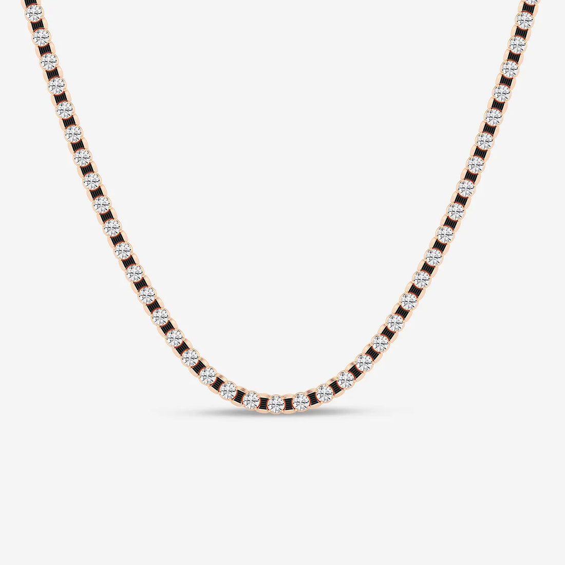 Noiré Round Lab Grown Diamond Tennis Necklace with Black Rhodium