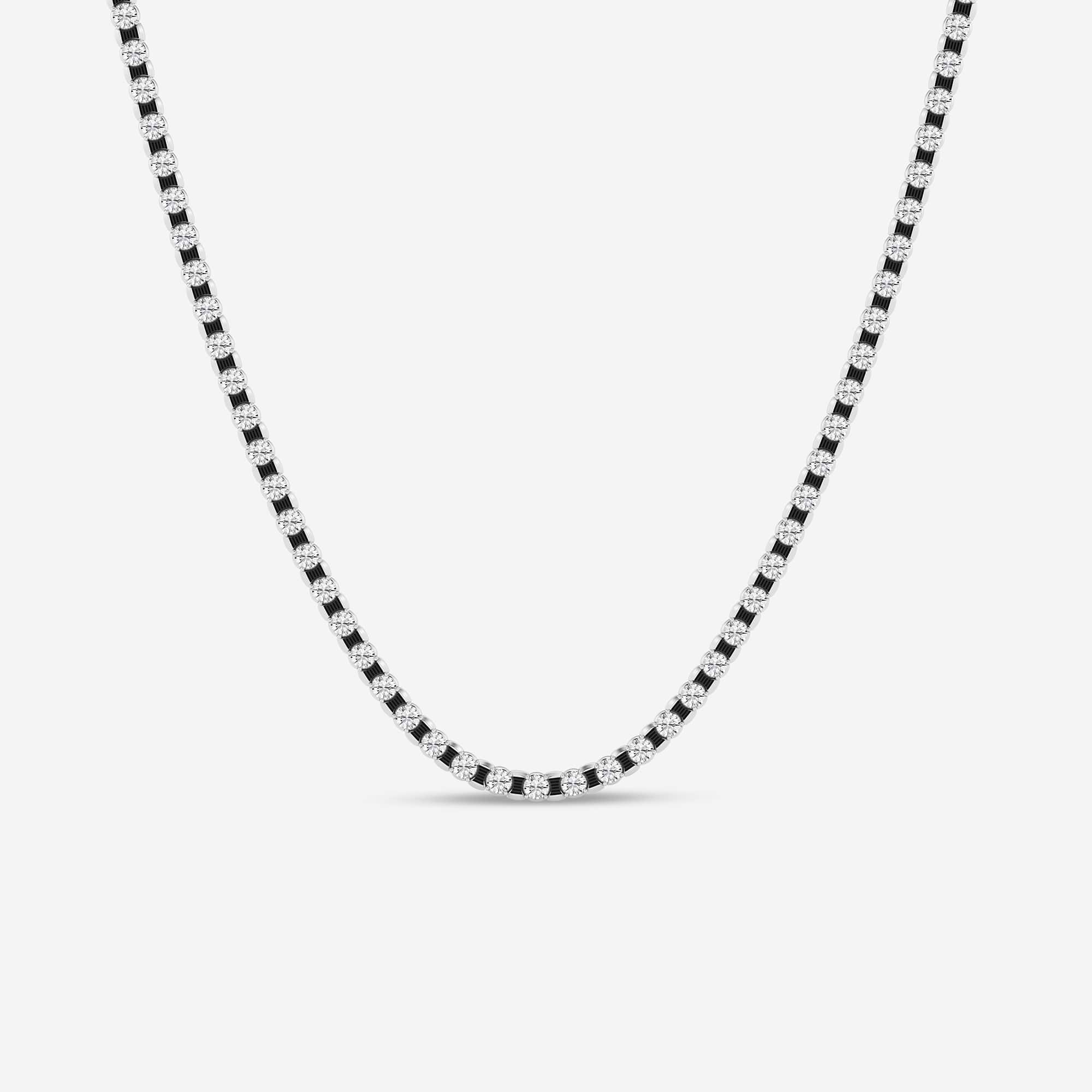Noiré Round Lab Grown Diamond Tennis Necklace with Black Rhodium