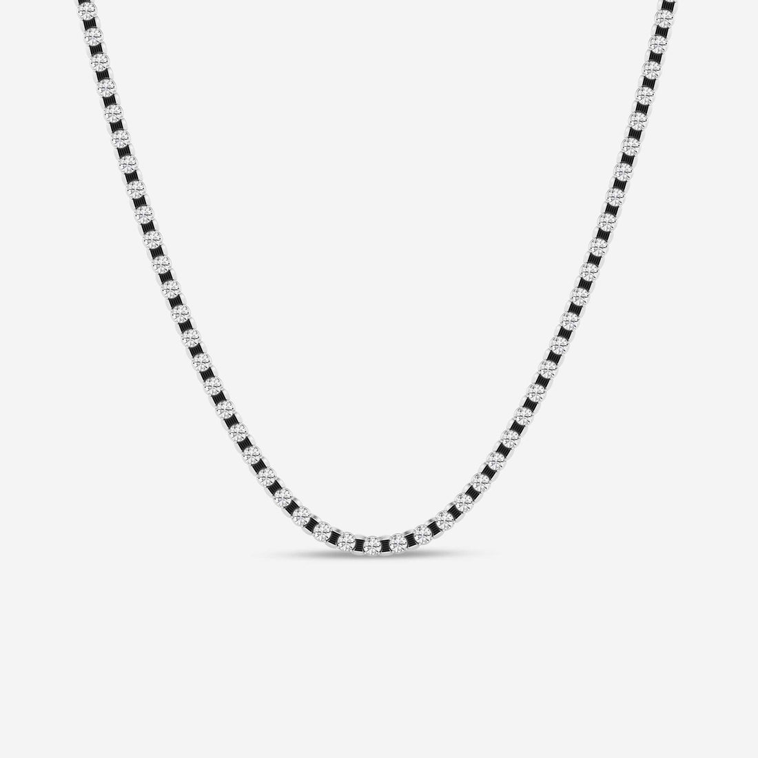 Noiré Round Lab Grown Diamond Tennis Necklace with Black Rhodium