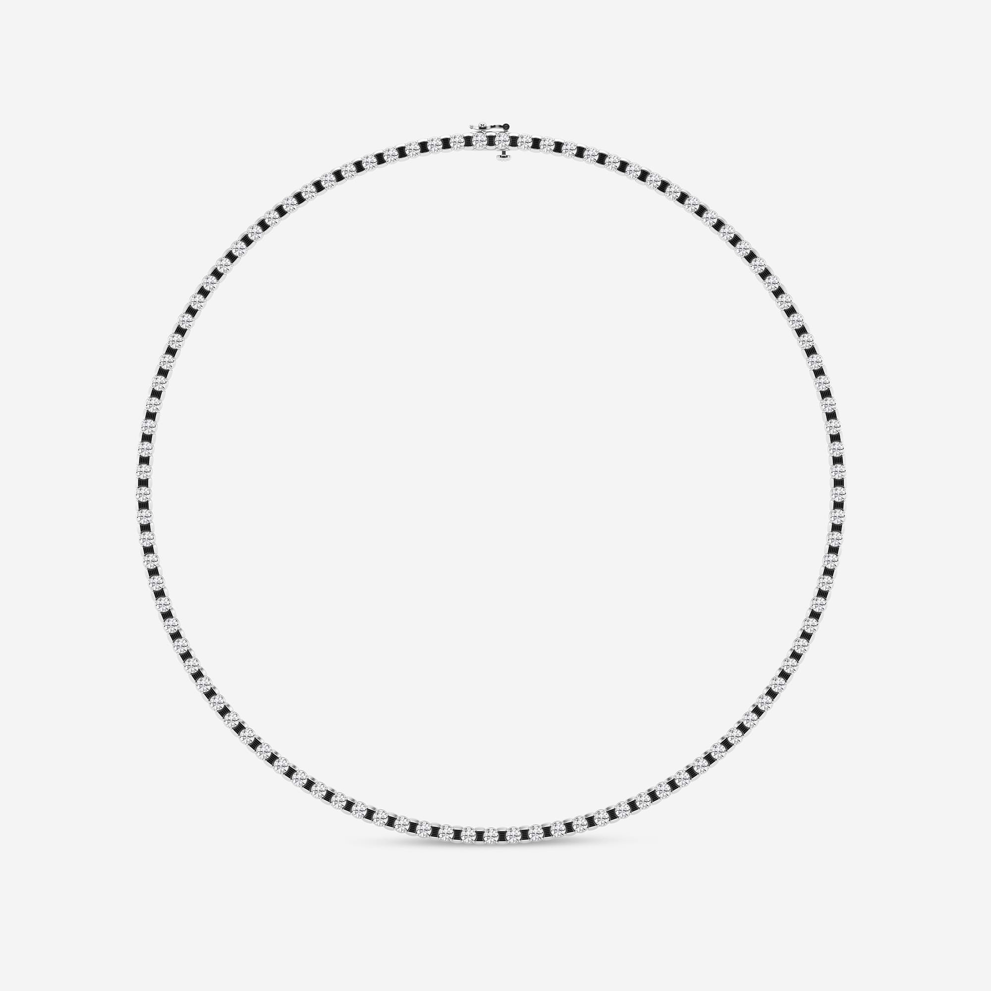 Noiré Round Lab Grown Diamond Tennis Necklace with Black Rhodium