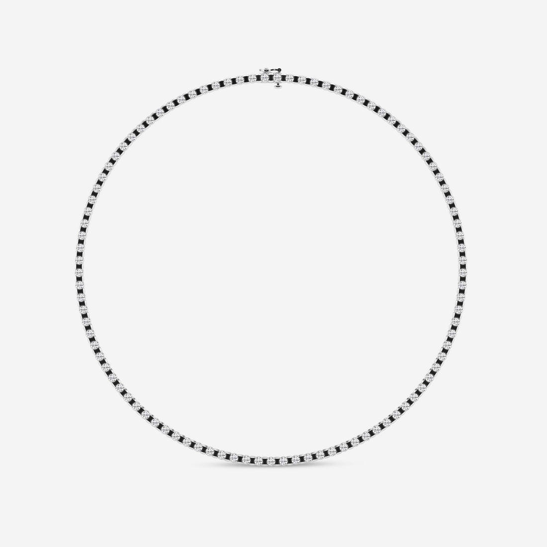 Noiré Round Lab Grown Diamond Tennis Necklace with Black Rhodium