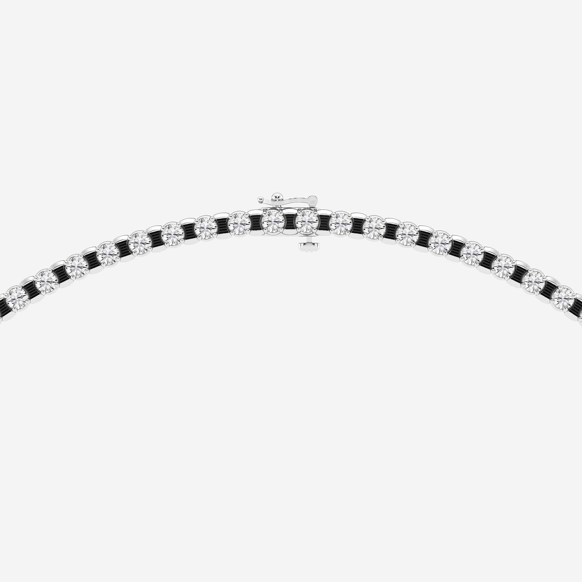Noiré Round Lab Grown Diamond Tennis Necklace with Black Rhodium