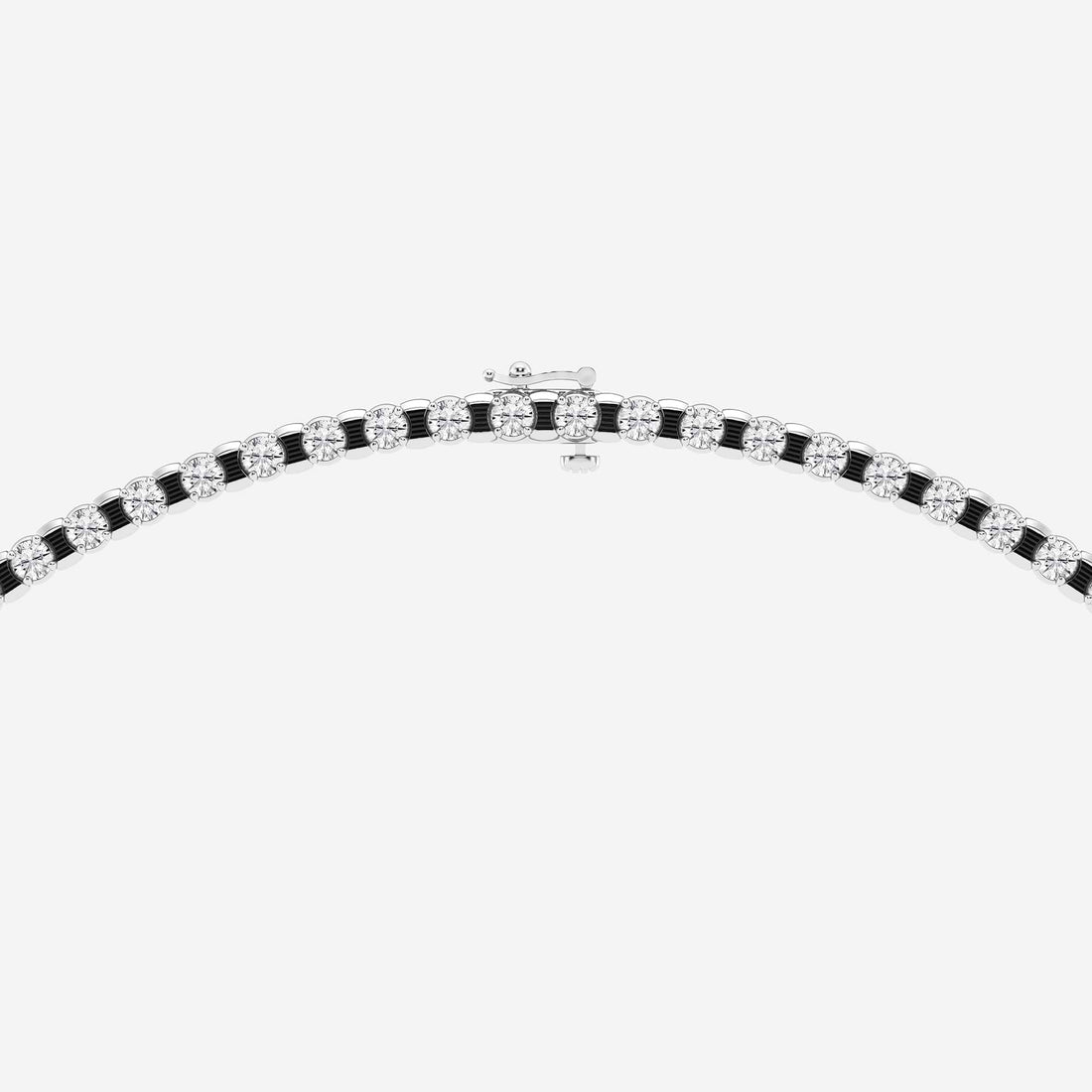 Noiré Round Lab Grown Diamond Tennis Necklace with Black Rhodium