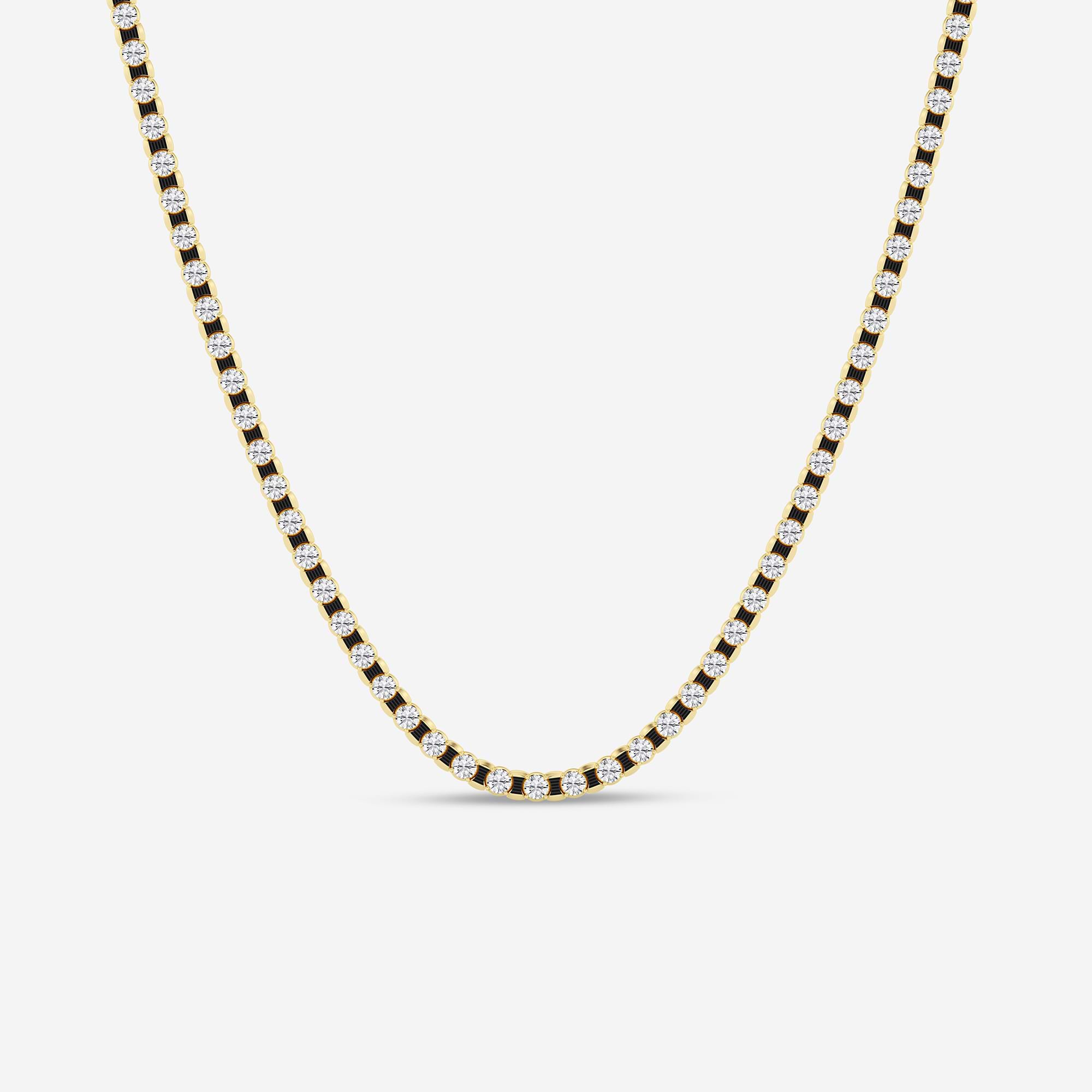 Noiré Round Lab Grown Diamond Tennis Necklace with Black Rhodium