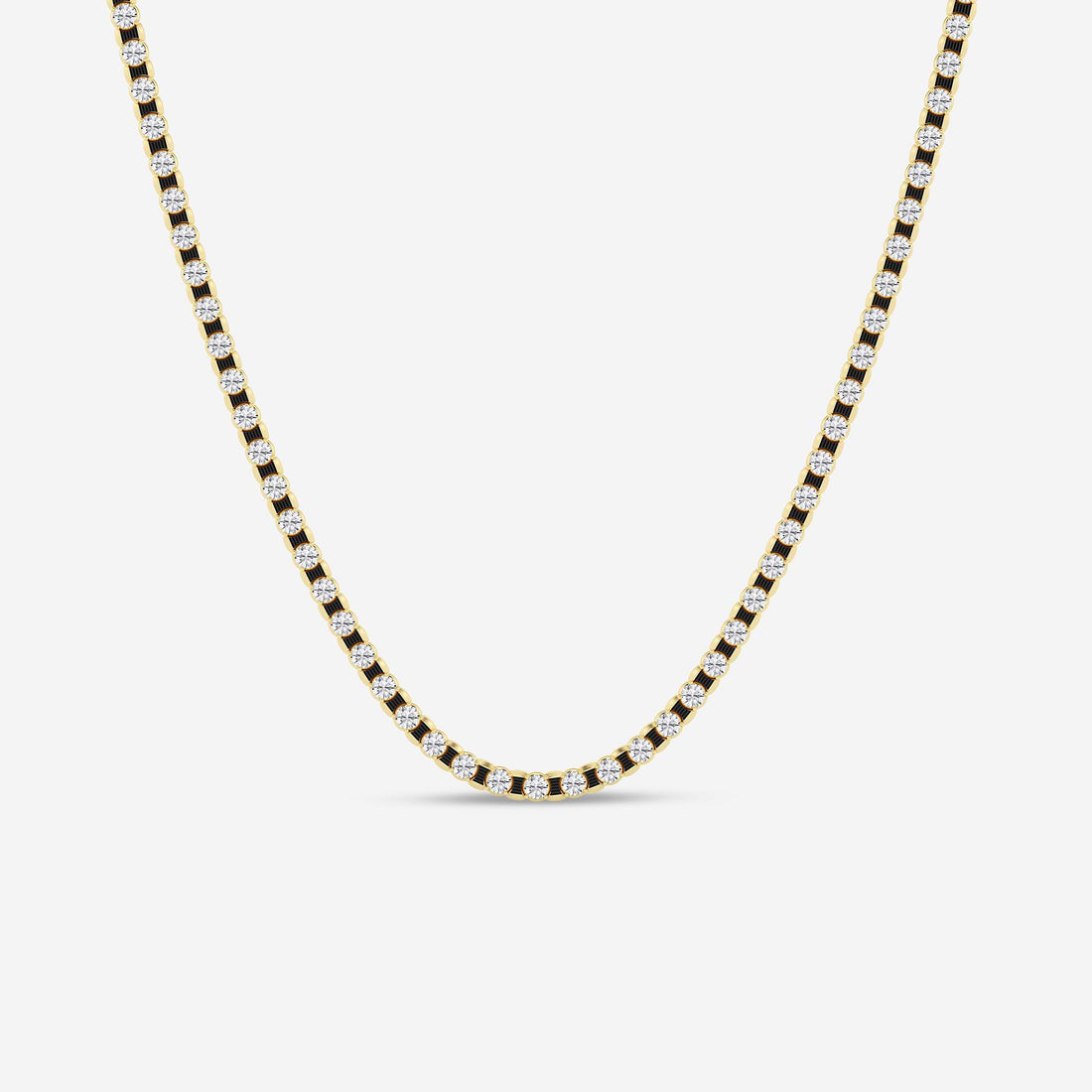 Noiré Round Lab Grown Diamond Tennis Necklace with Black Rhodium