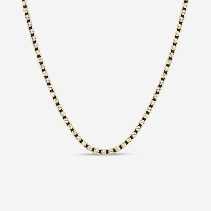 Noiré Round Lab Grown Diamond Tennis Necklace with Black Rhodium