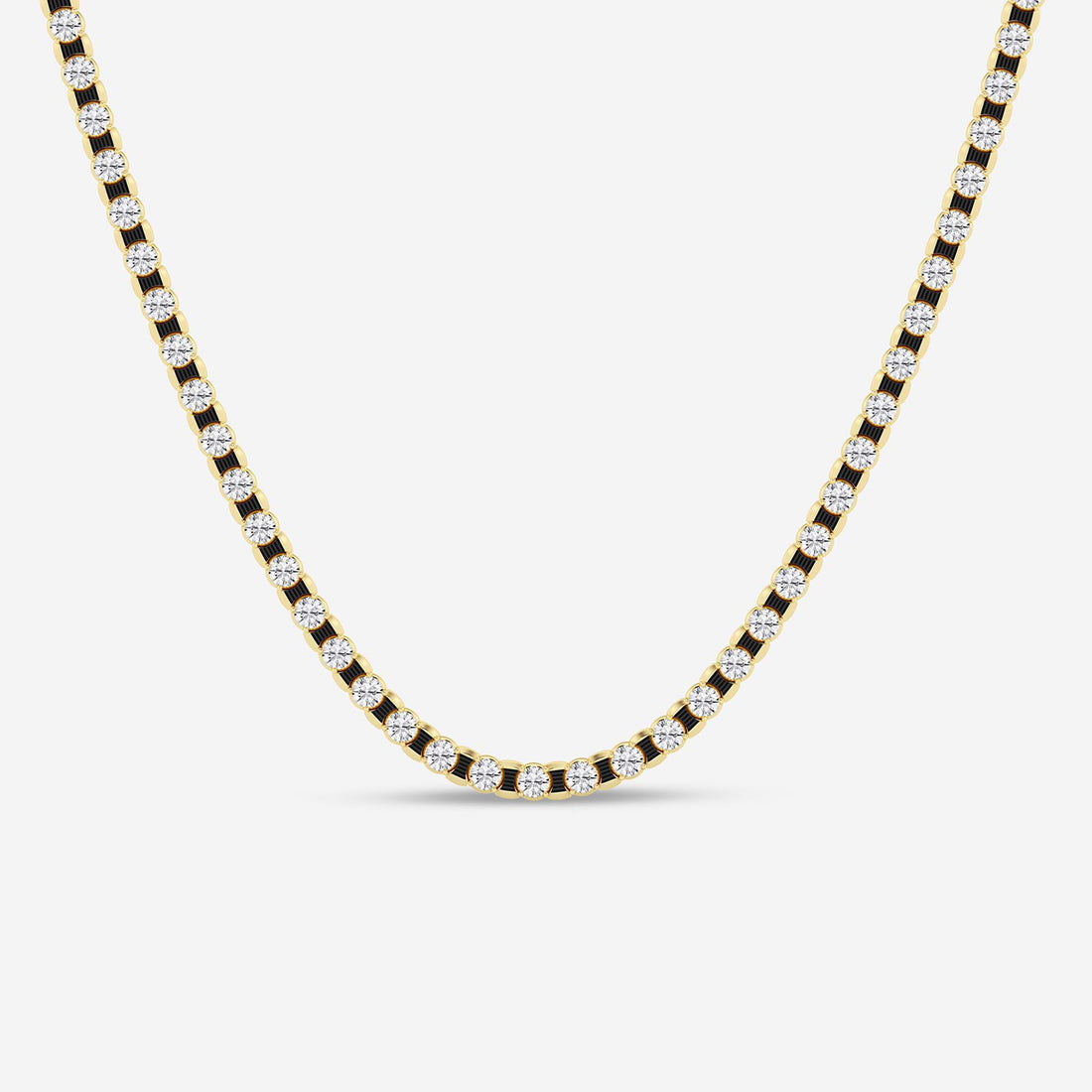 Noiré Round Lab Grown Diamond Tennis Necklace with Black Rhodium