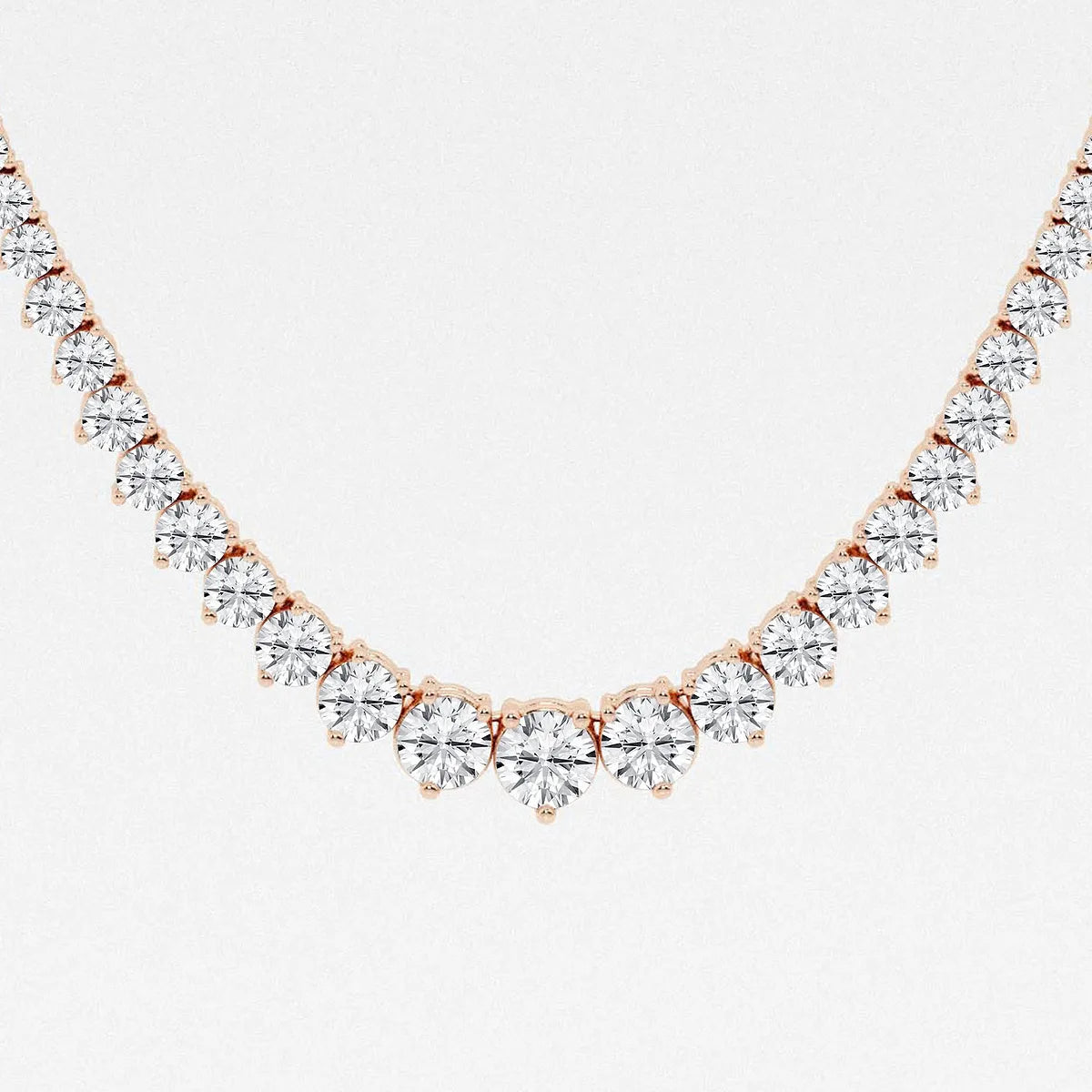 Lumivelle Round Lab Grown Diamond Graduated Riviera Necklace