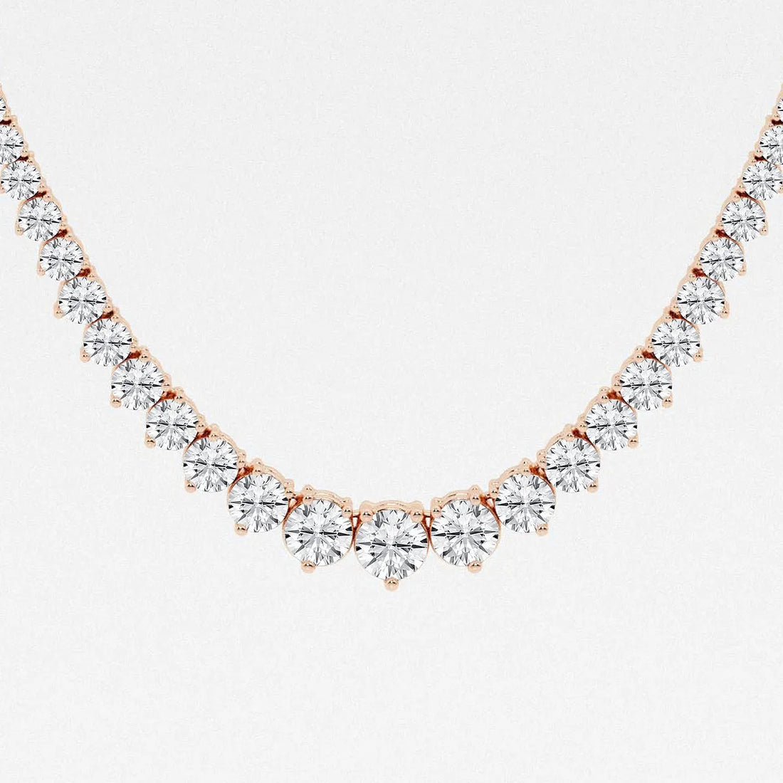 Lumivelle Round Lab Grown Diamond Graduated Riviera Necklace