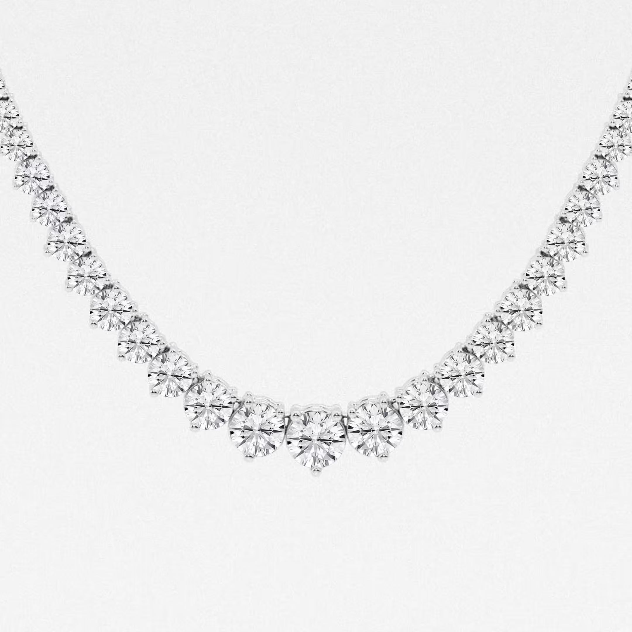 Lumivelle Round Lab Grown Diamond Graduated Riviera Necklace