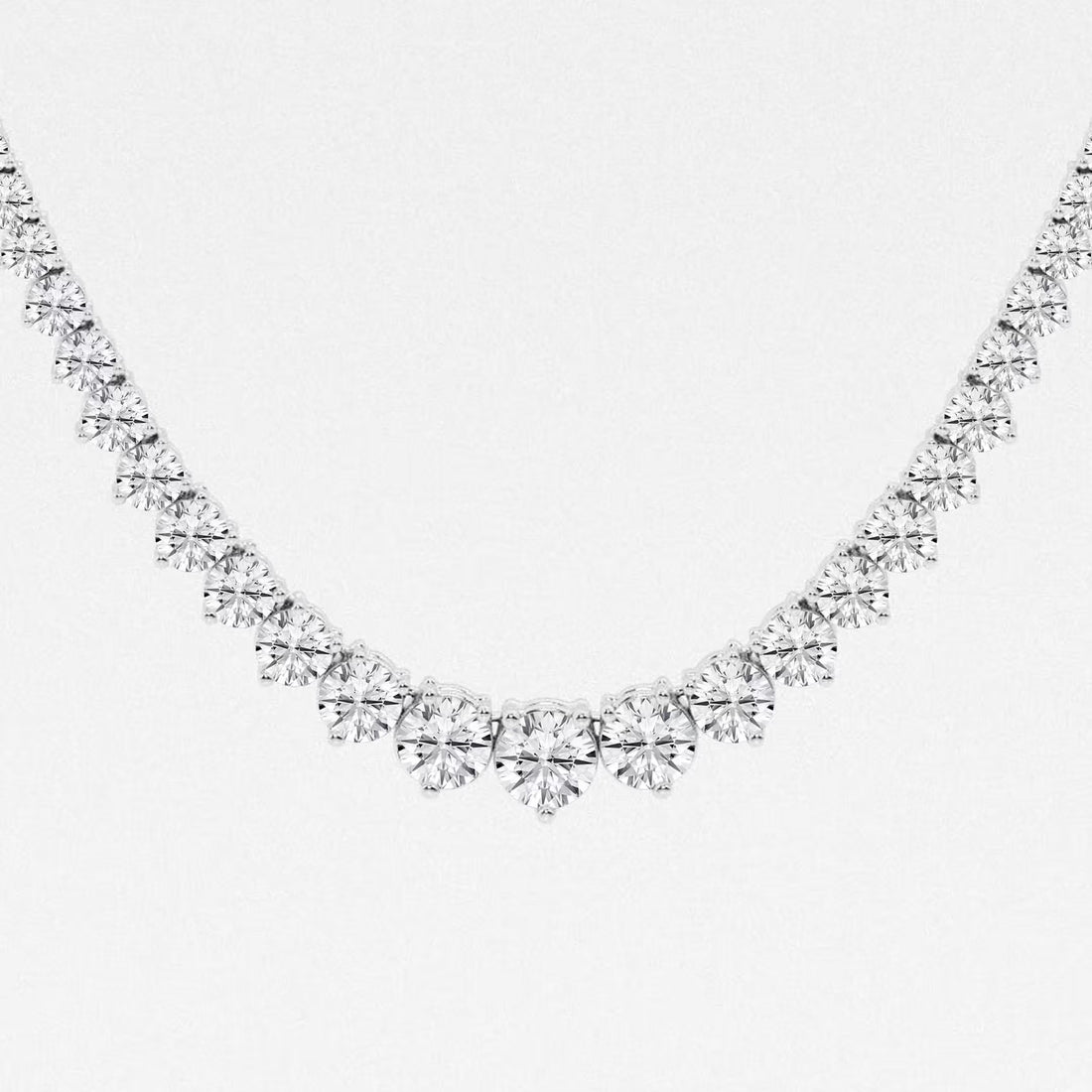 Lumivelle Round Lab Grown Diamond Graduated Riviera Necklace