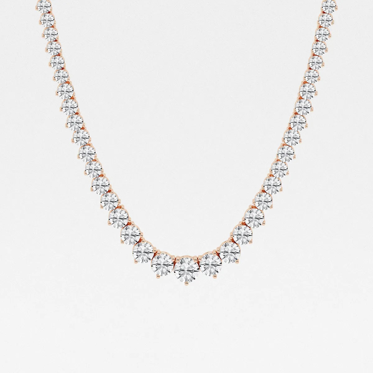 Lumivelle Round Lab Grown Diamond Graduated Riviera Necklace