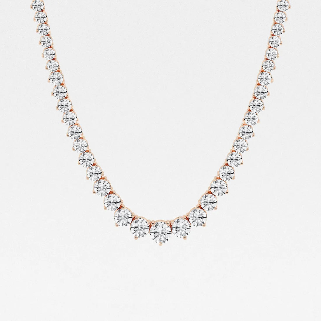 Lumivelle Round Lab Grown Diamond Graduated Riviera Necklace