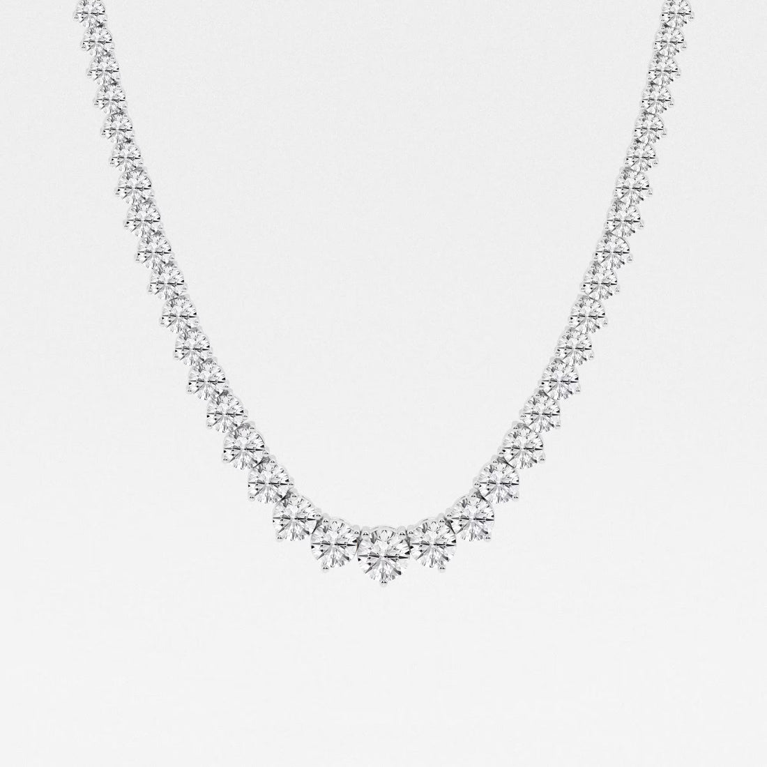 Lumivelle Round Lab Grown Diamond Graduated Riviera Necklace