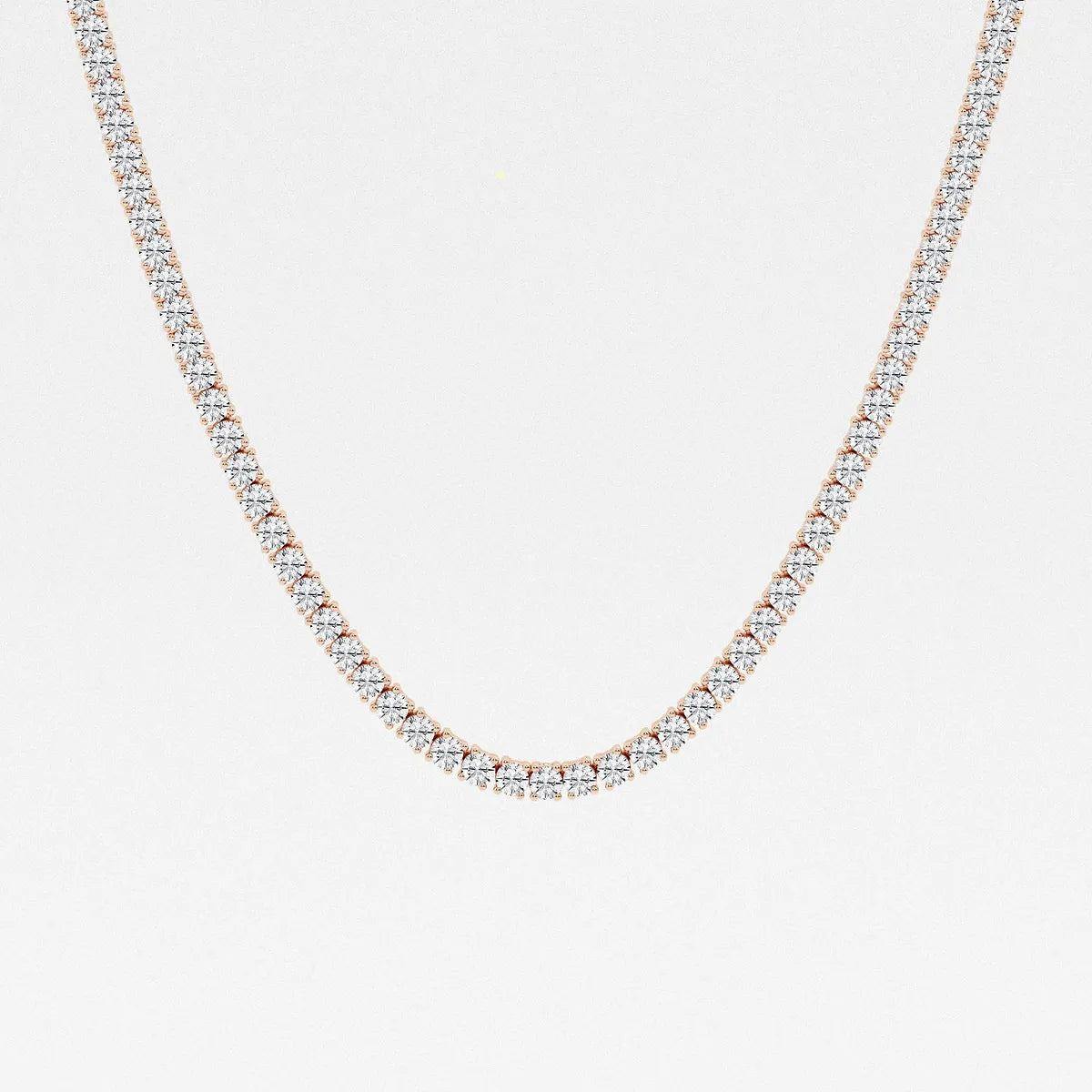 Luminaire Round Lab Grown Diamond Four-Prong Tennis Necklace in 14K Gold