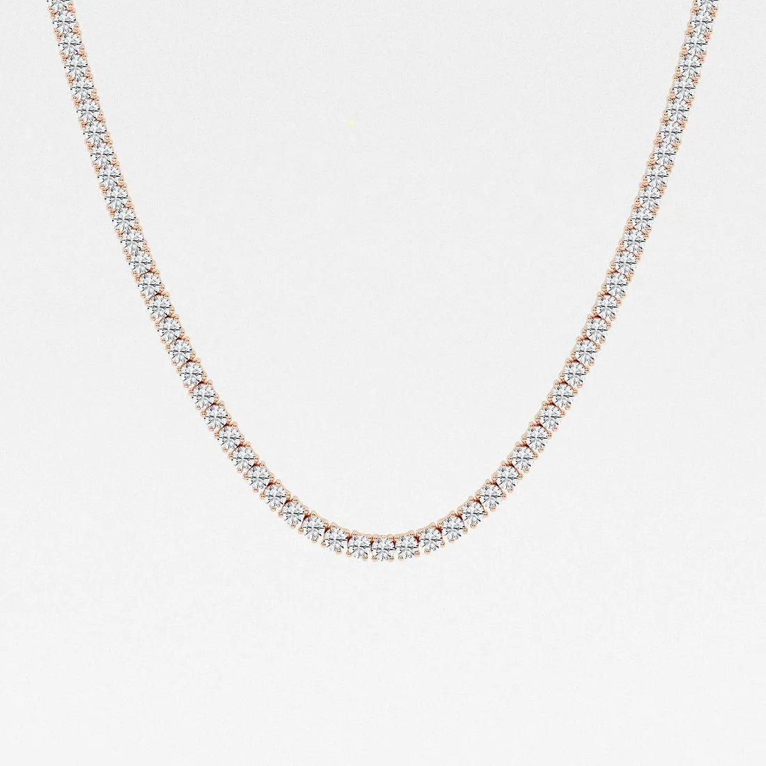 Luminaire Round Lab Grown Diamond Four-Prong Tennis Necklace in 14K Gold