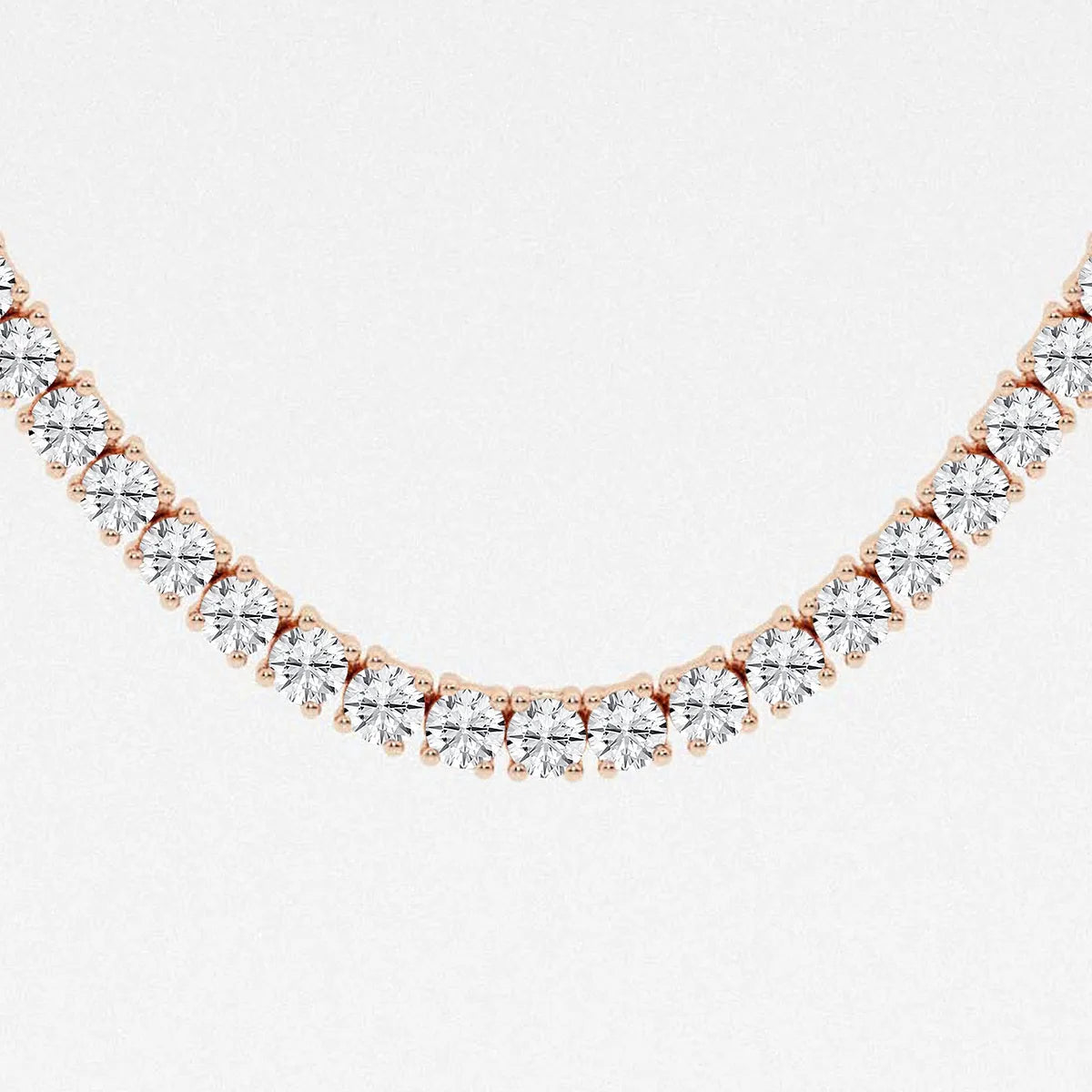 Luminaire Round Lab Grown Diamond Four-Prong Tennis Necklace in 14K Gold