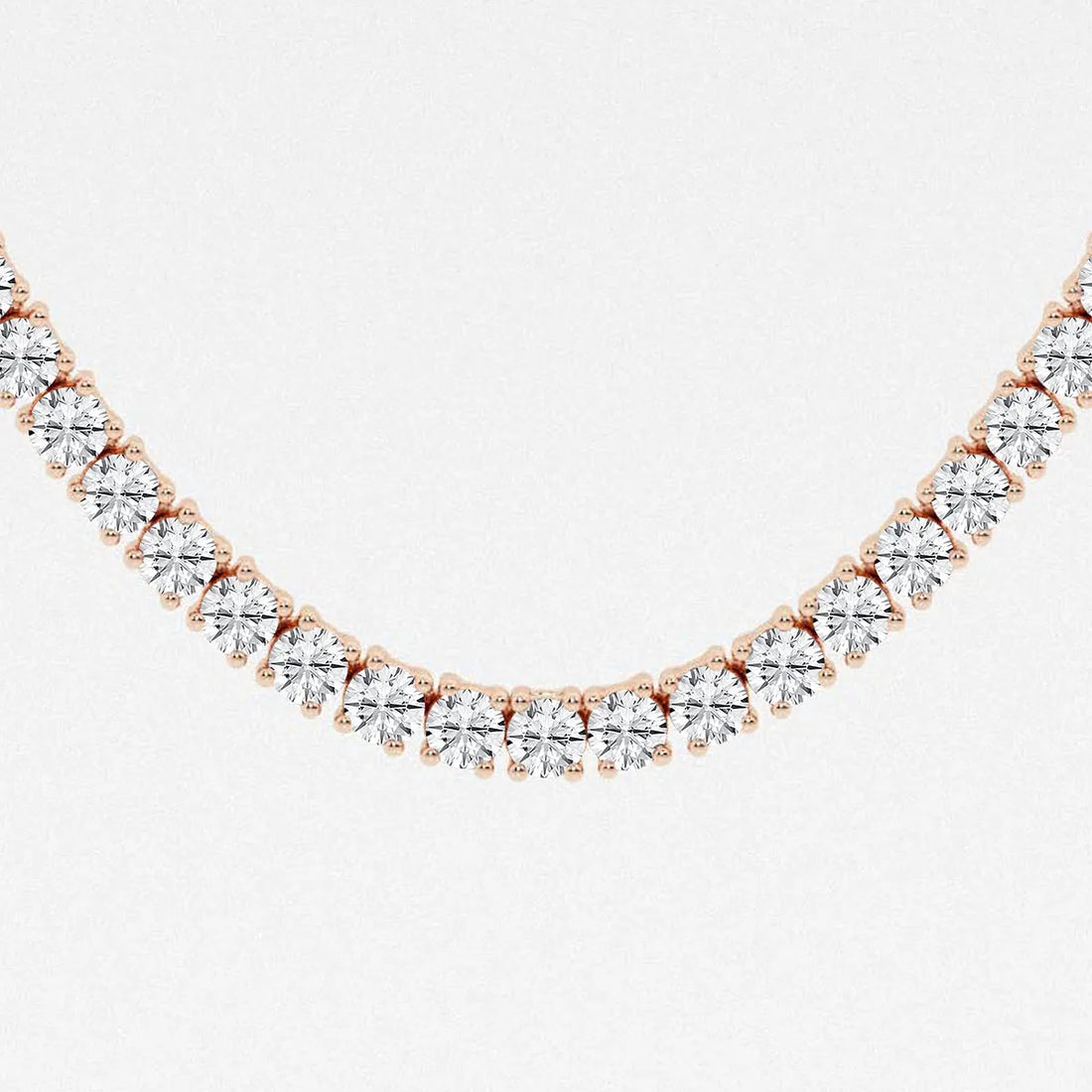 Luminaire Round Lab Grown Diamond Four-Prong Tennis Necklace in 14K Gold