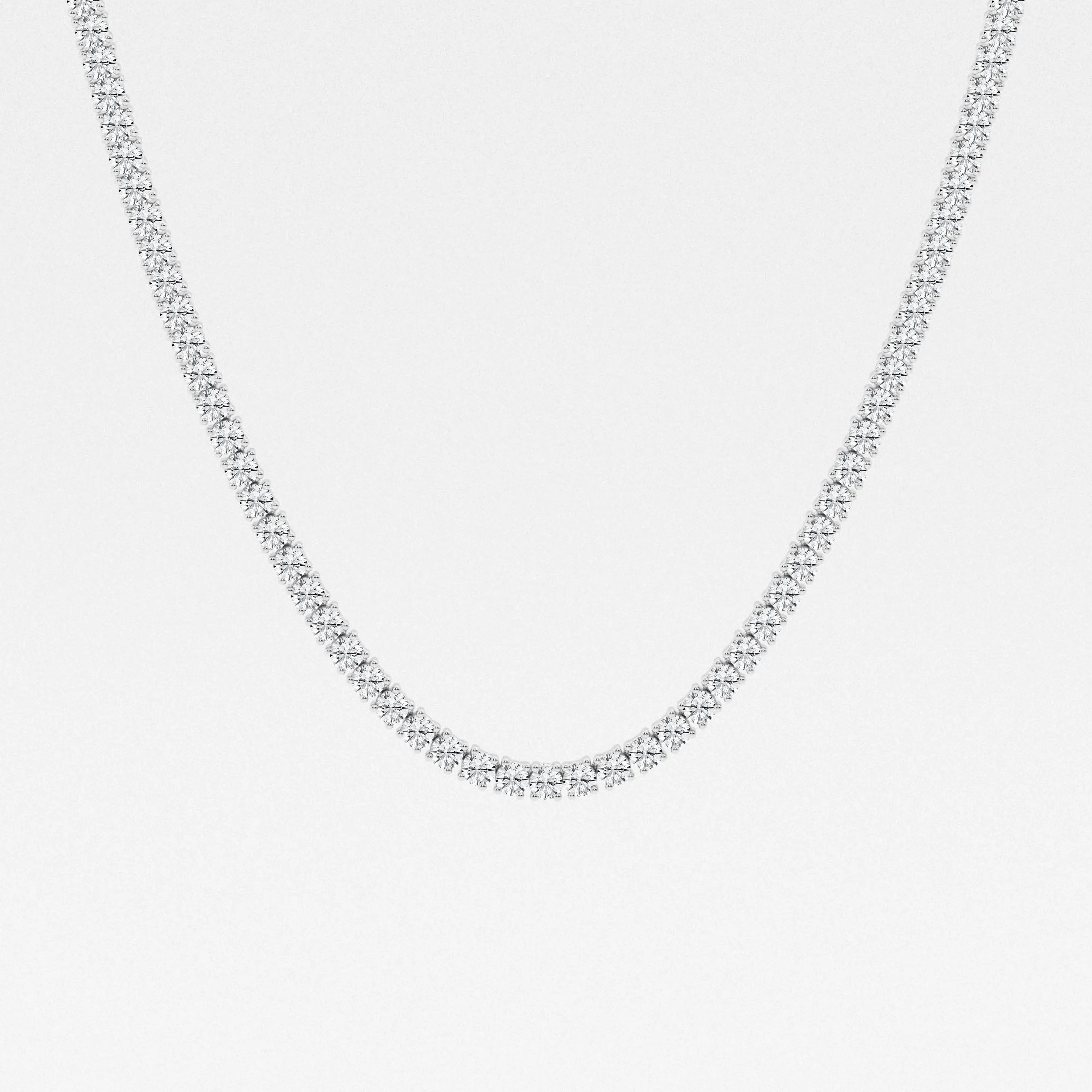 Luminaire Round Lab Grown Diamond Four-Prong Tennis Necklace in 14K Gold