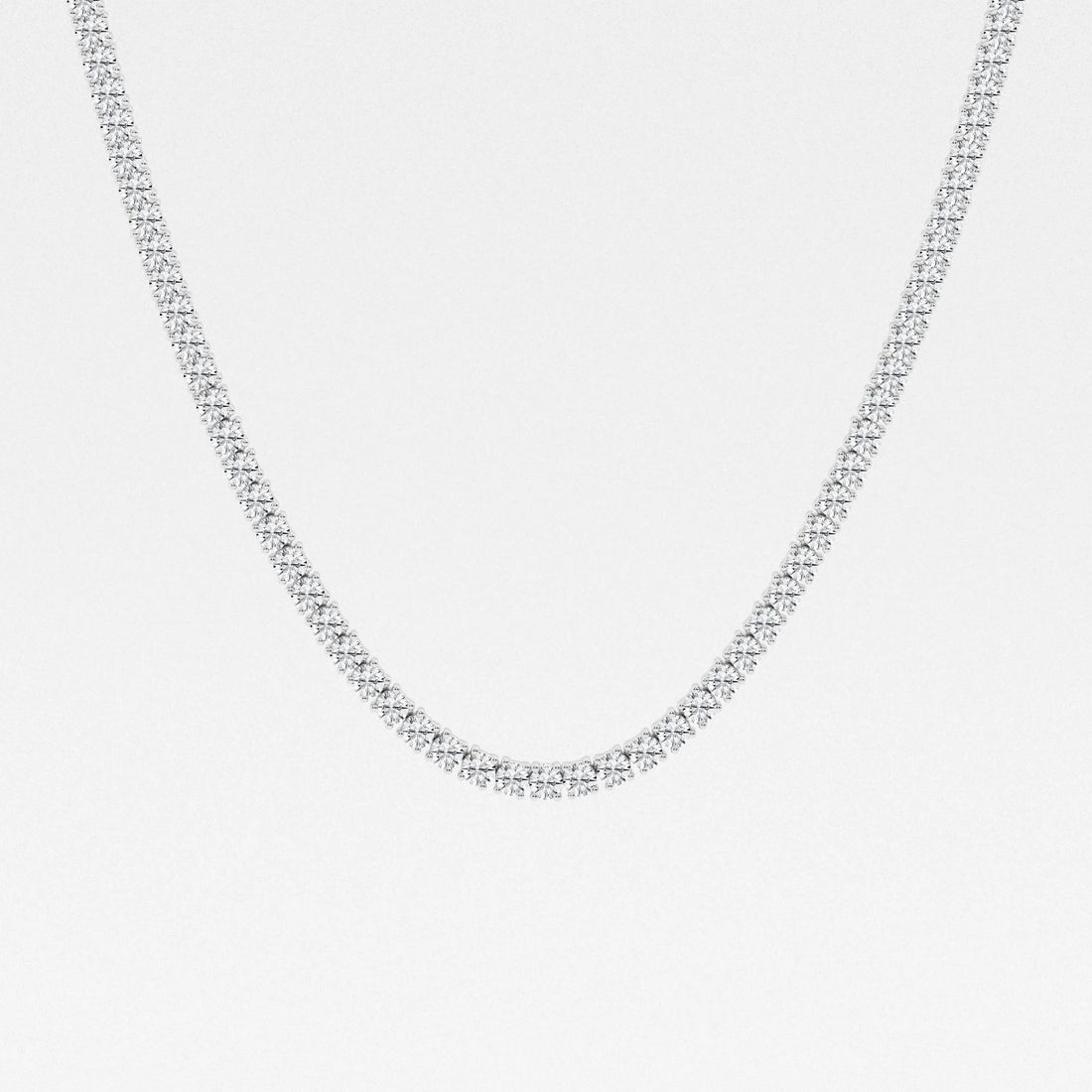 Luminaire Round Lab Grown Diamond Four-Prong Tennis Necklace in 14K Gold