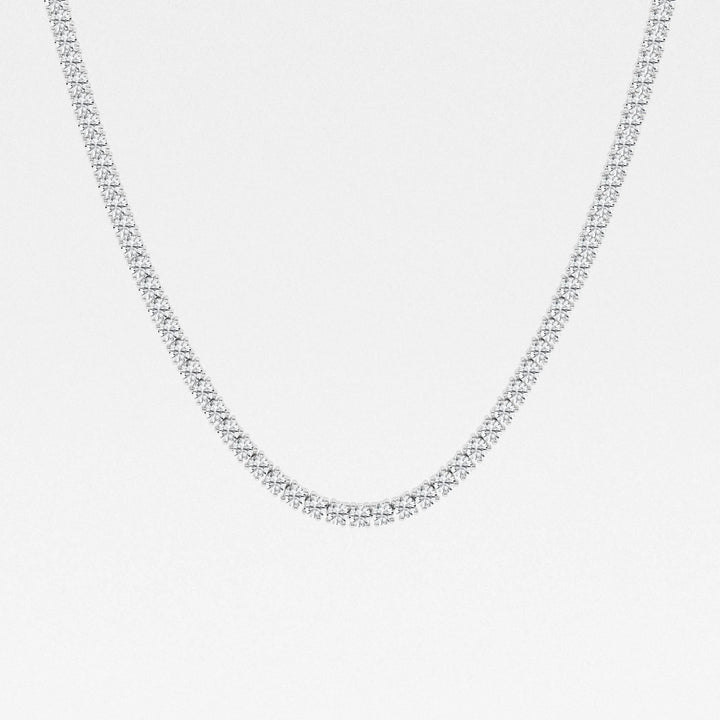 Luminaire Round Lab Grown Diamond Four-Prong Tennis Necklace in 14K Gold
