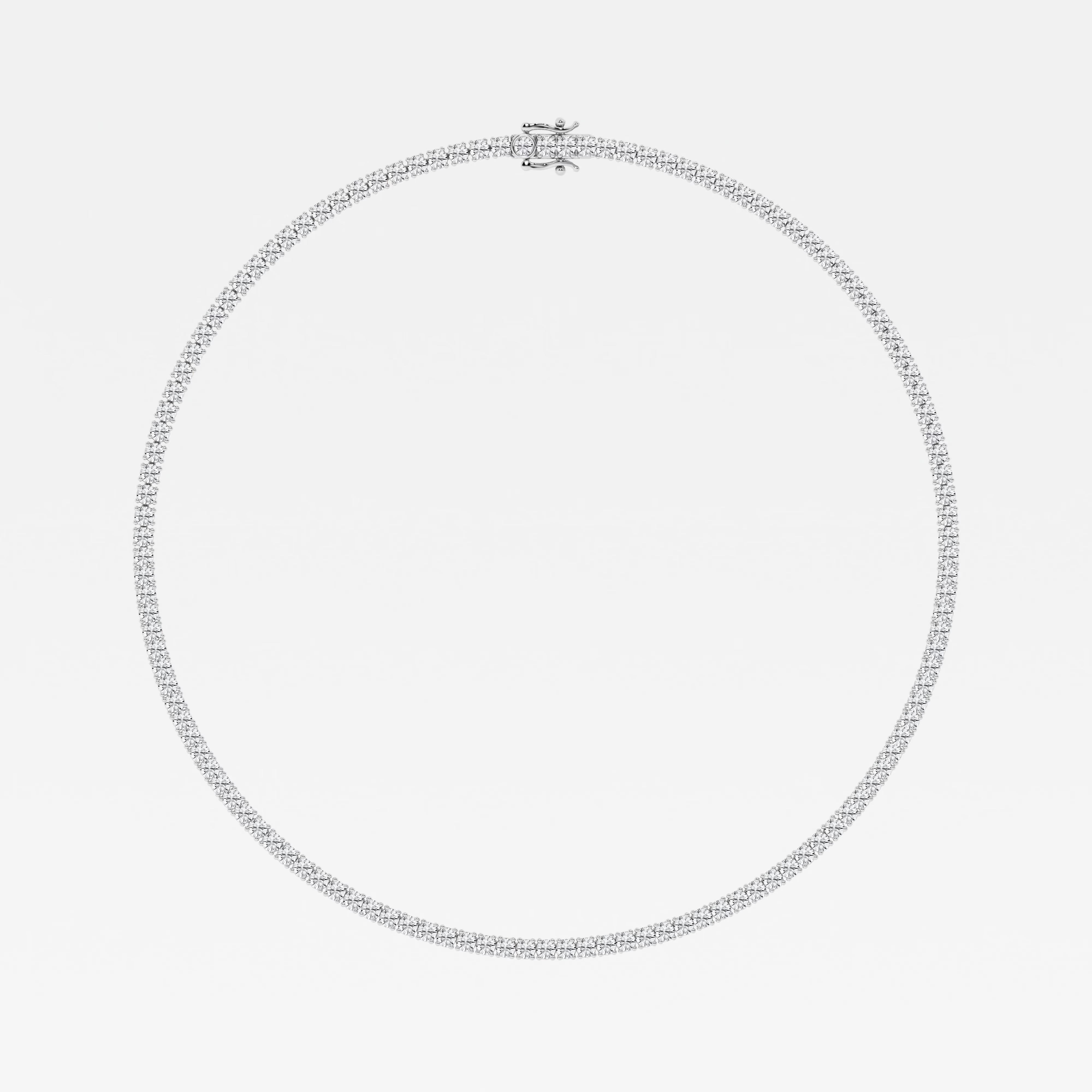 Luminaire Round Lab Grown Diamond Four-Prong Tennis Necklace in 14K Gold
