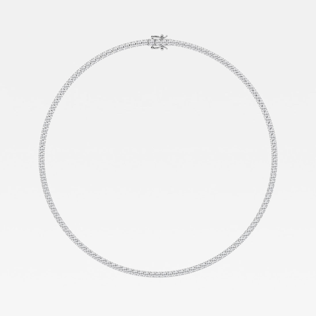 Luminaire Round Lab Grown Diamond Four-Prong Tennis Necklace in 14K Gold