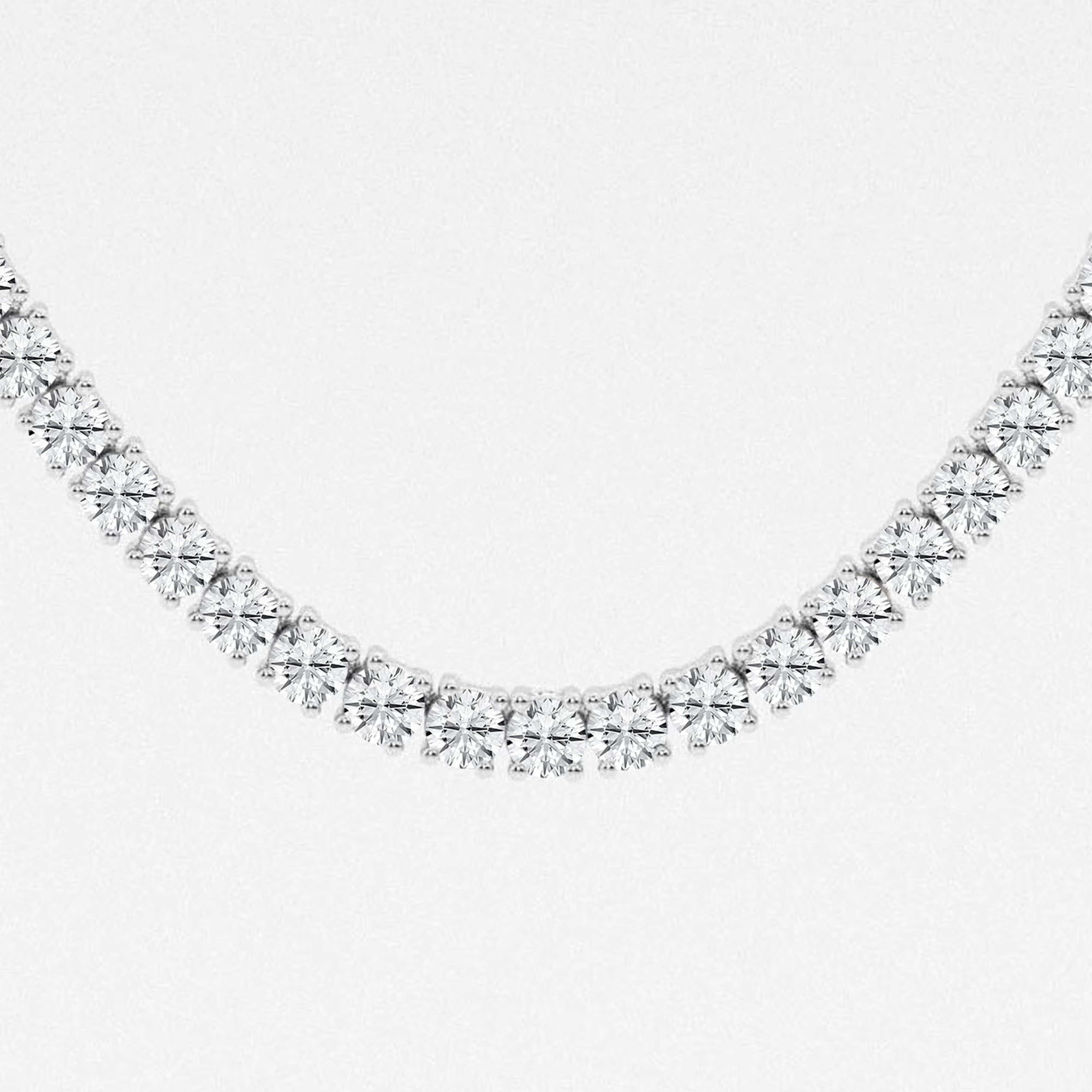 Luminaire Round Lab Grown Diamond Four-Prong Tennis Necklace in 14K Gold