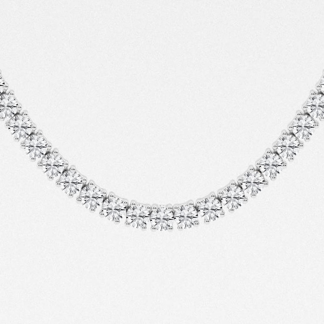 Luminaire Round Lab Grown Diamond Four-Prong Tennis Necklace in 14K Gold