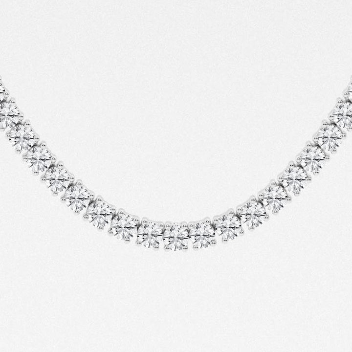 Luminaire Round Lab Grown Diamond Four-Prong Tennis Necklace in 14K Gold