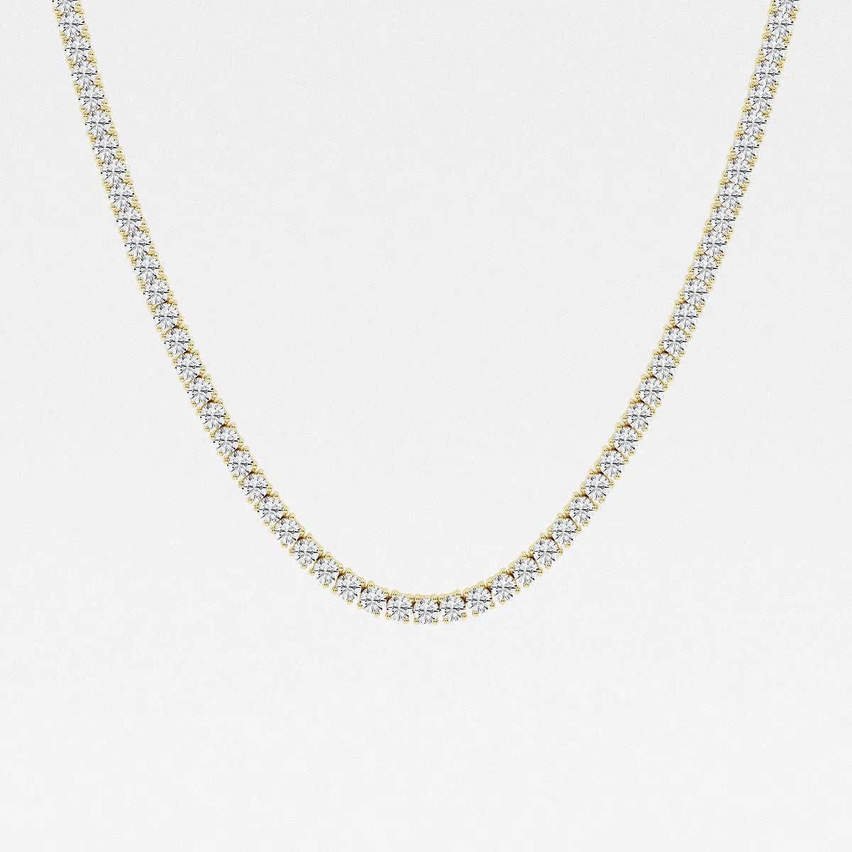 Luminaire Round Lab Grown Diamond Four-Prong Tennis Necklace in 14K Gold