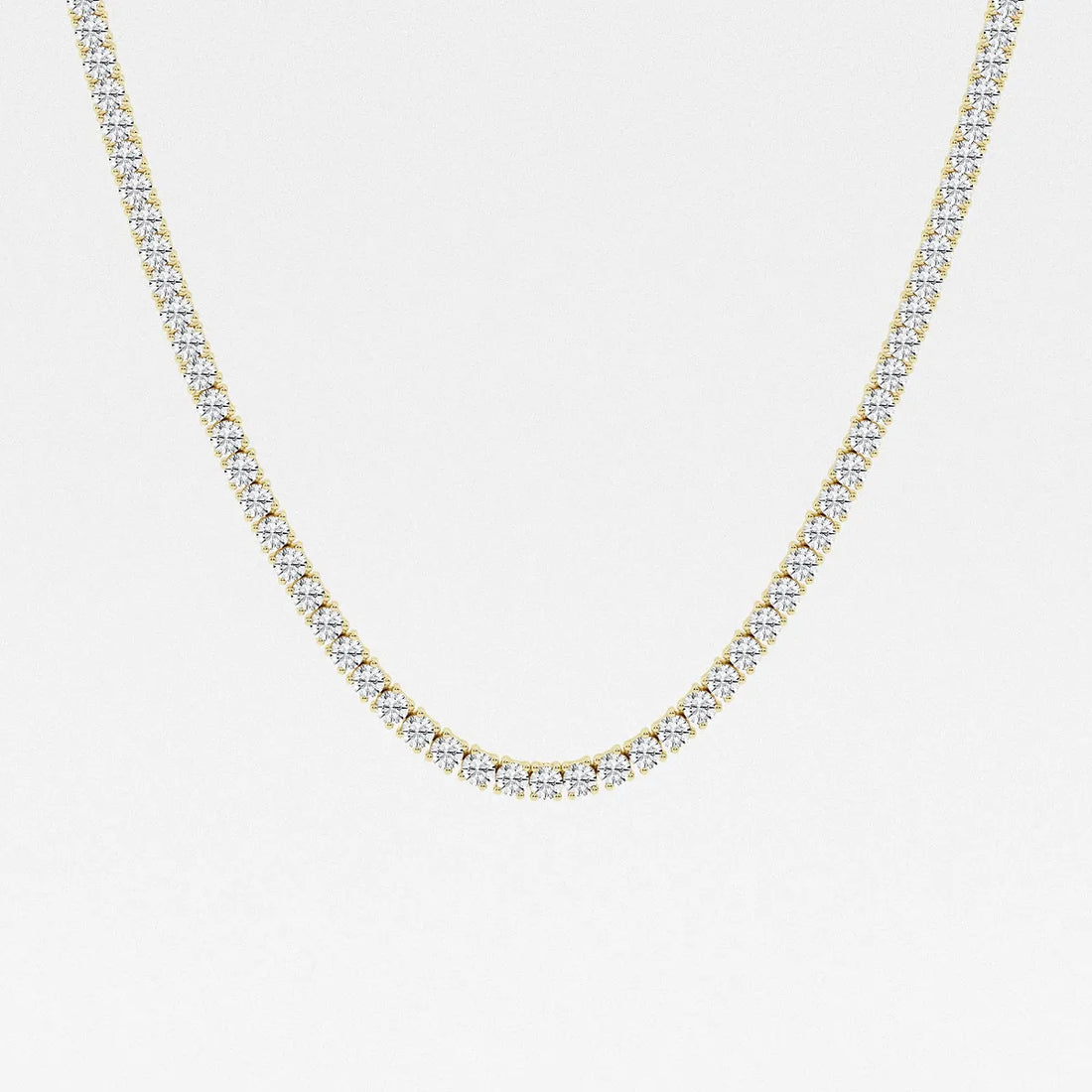 Luminaire Round Lab Grown Diamond Four-Prong Tennis Necklace in 14K Gold