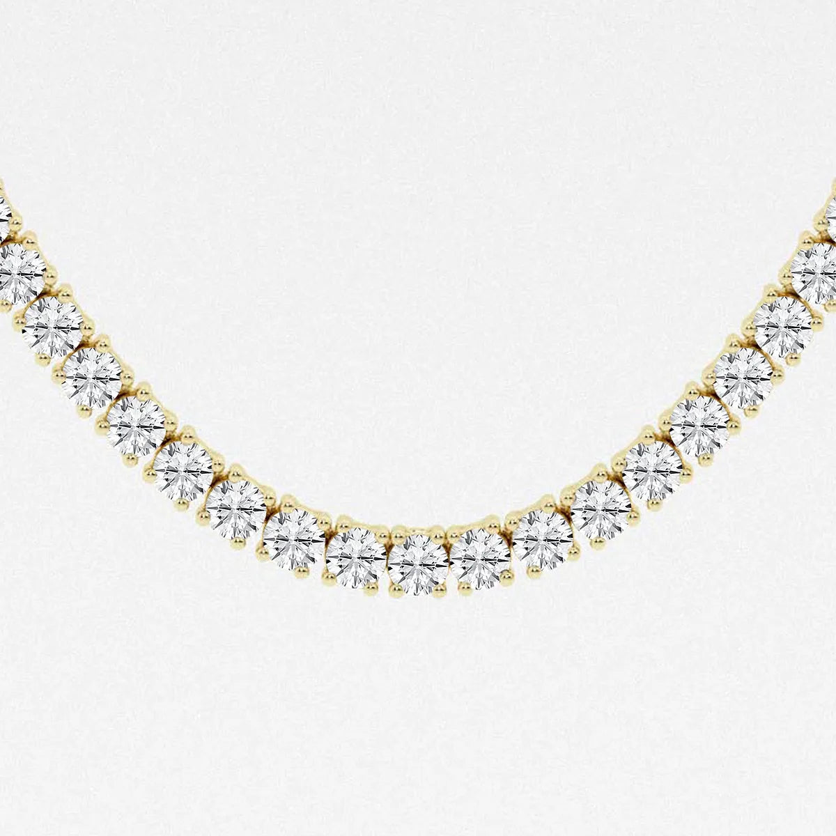 Luminaire Round Lab Grown Diamond Four-Prong Tennis Necklace in 14K Gold