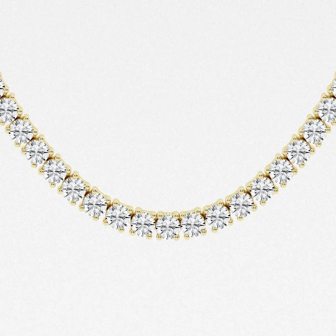 Luminaire Round Lab Grown Diamond Four-Prong Tennis Necklace in 14K Gold