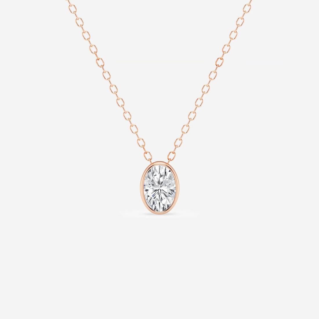 Elara Oval Lab Grown Diamond Bezel Set Solitaire Pendant