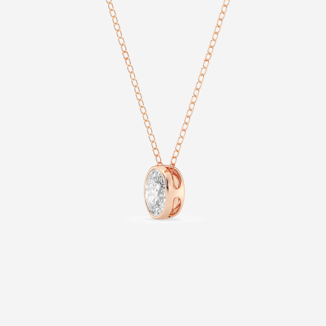 Elara Oval Lab Grown Diamond Bezel Set Solitaire Pendant