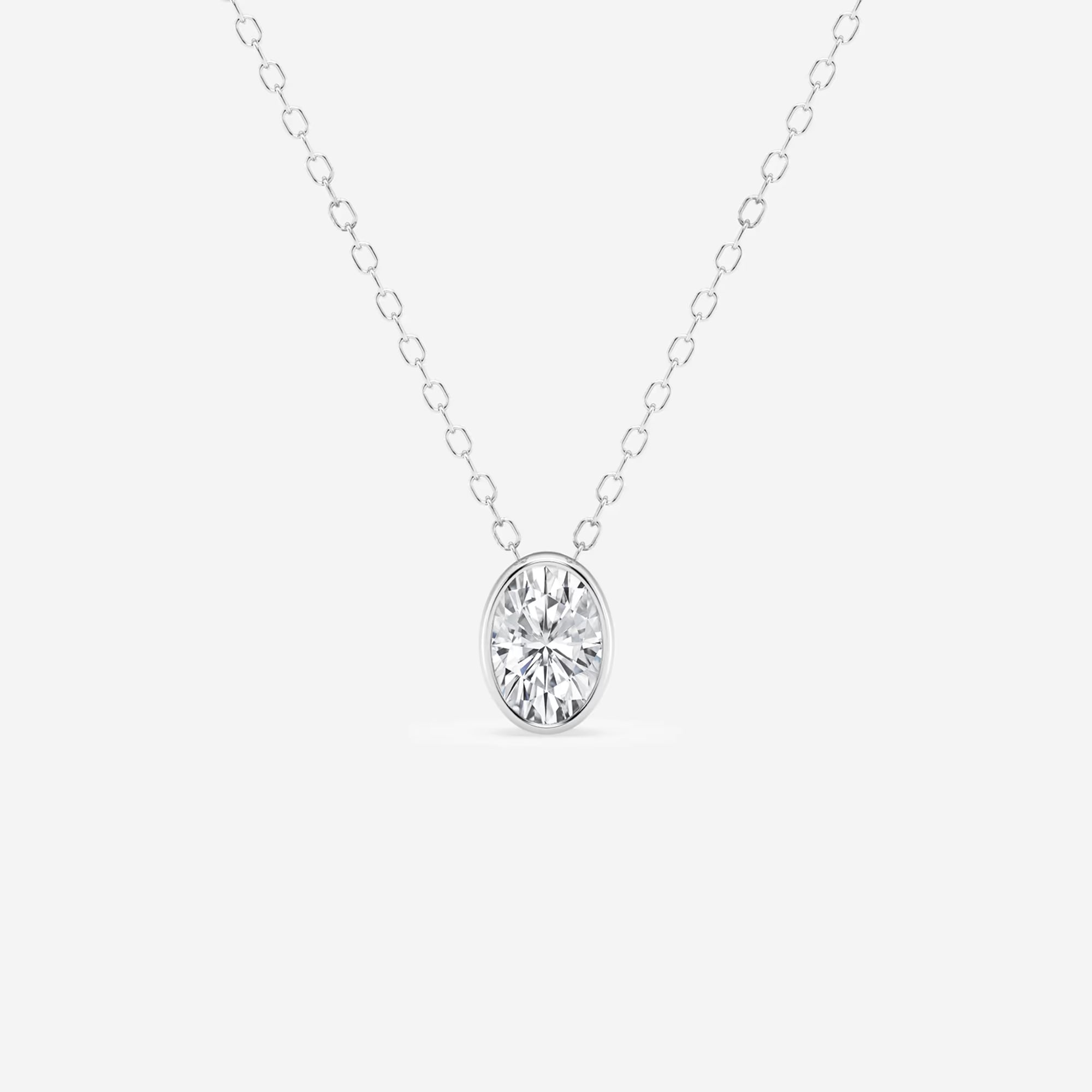 Elara Oval Lab Grown Diamond Bezel Set Solitaire Pendant