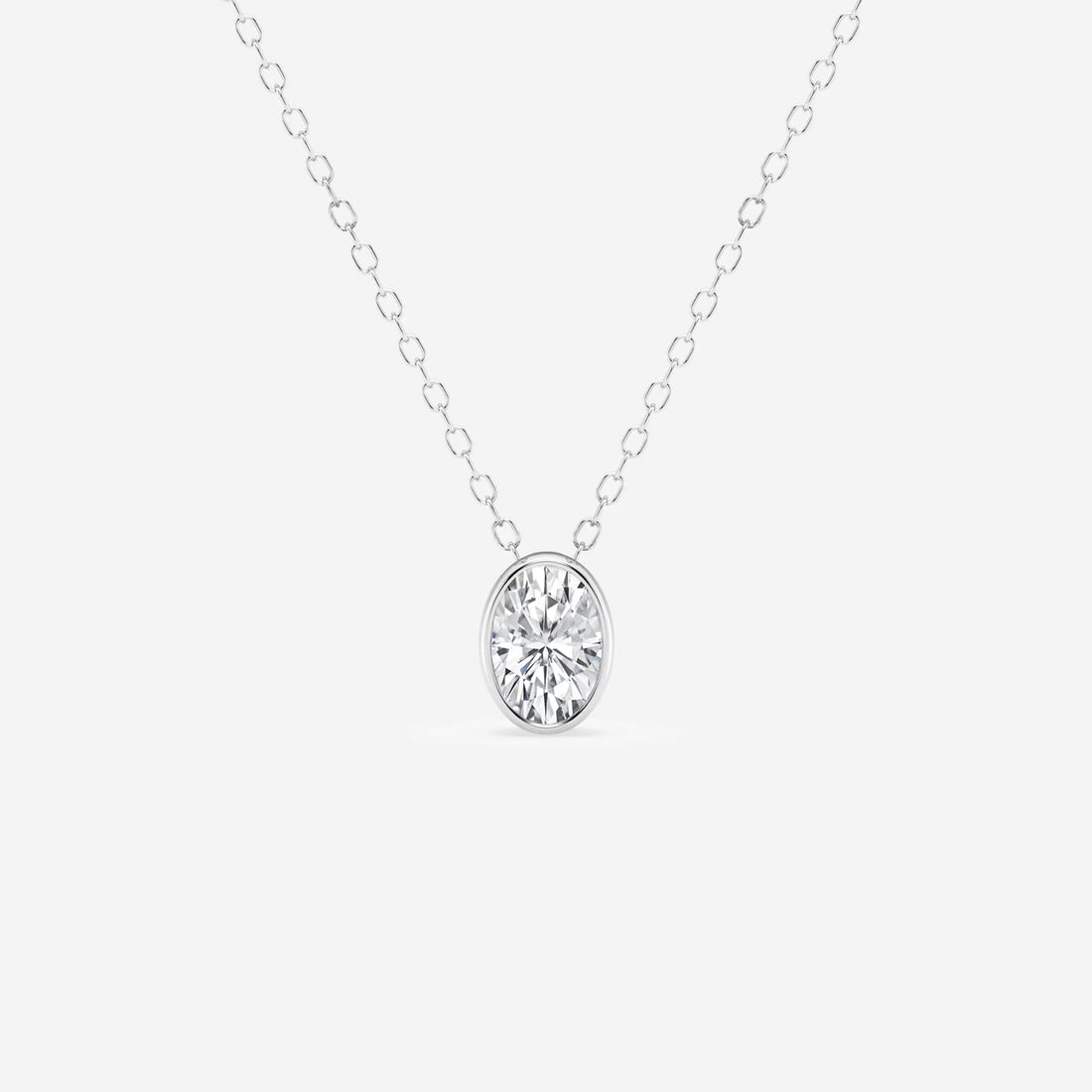 Elara Oval Lab Grown Diamond Bezel Set Solitaire Pendant
