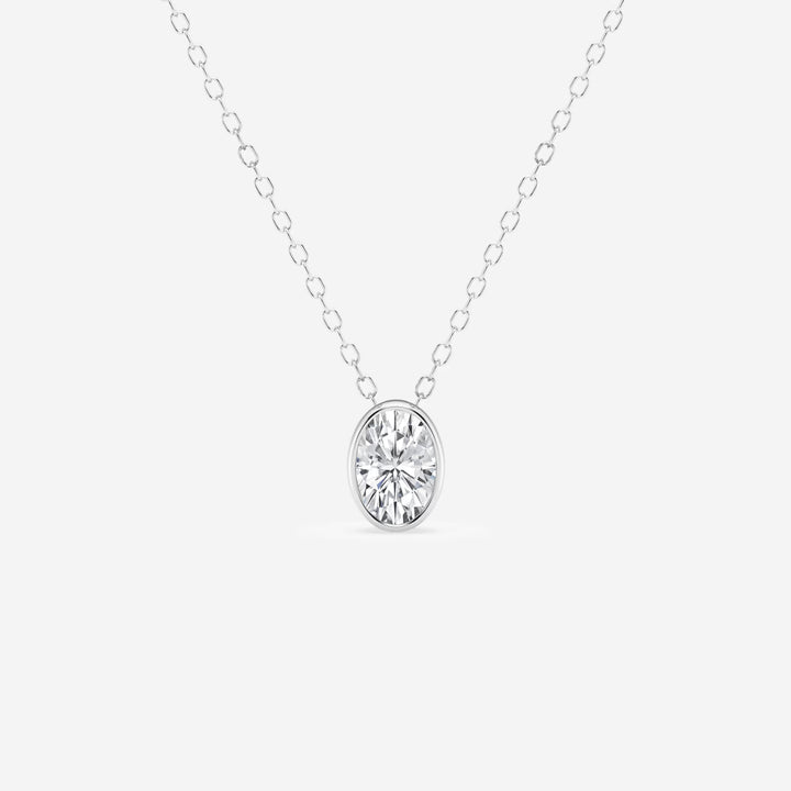 Elara Oval Lab Grown Diamond Bezel Set Solitaire Pendant