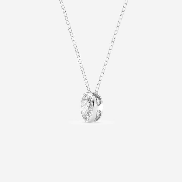 Elara Oval Lab Grown Diamond Bezel Set Solitaire Pendant
