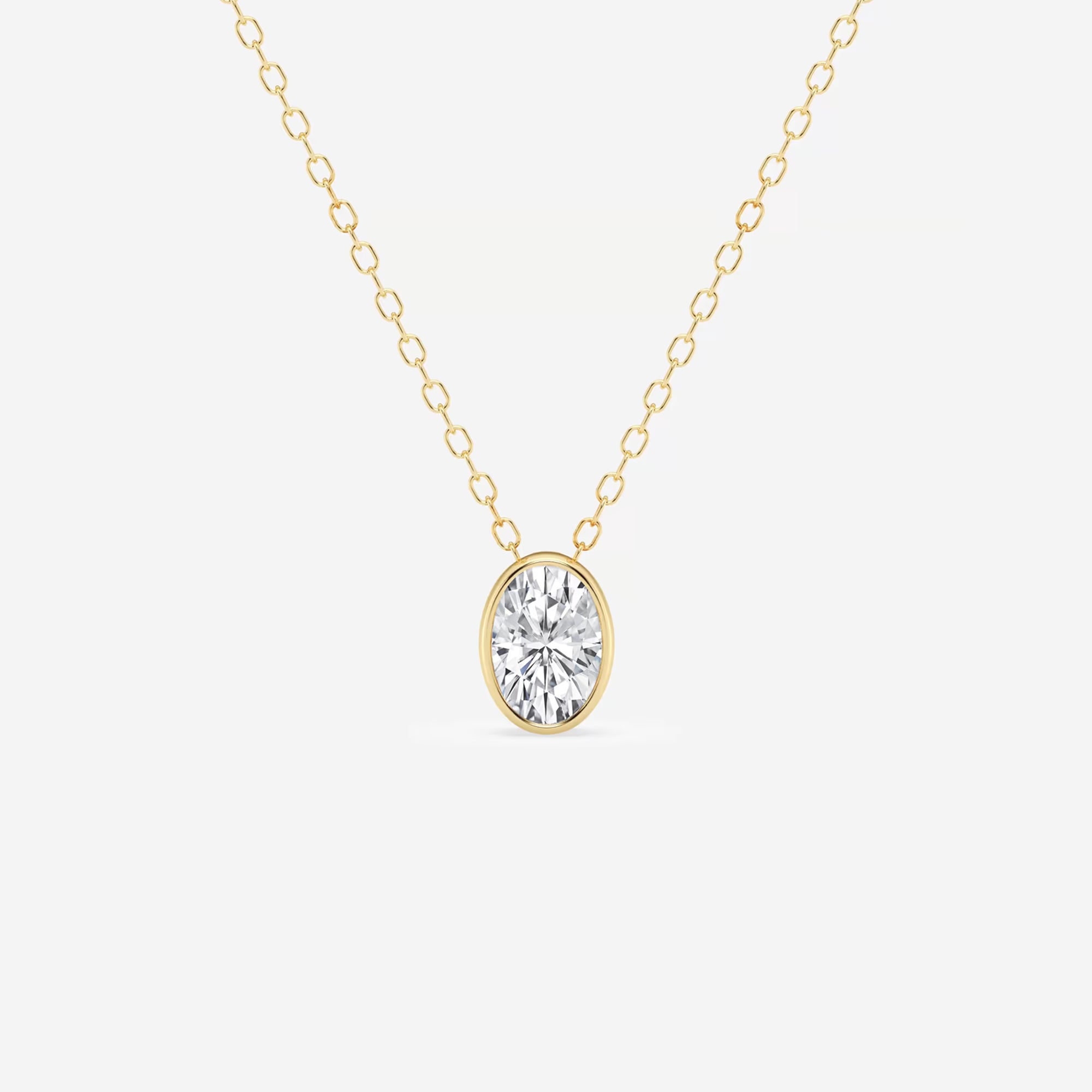 Elara Oval Lab Grown Diamond Bezel Set Solitaire Pendant