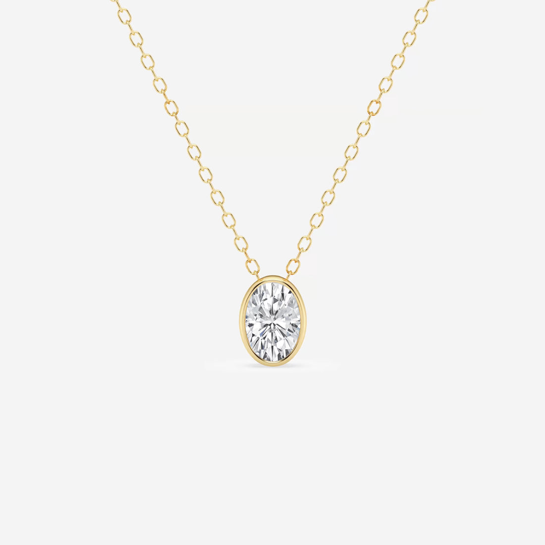 Elara Oval Lab Grown Diamond Bezel Set Solitaire Pendant