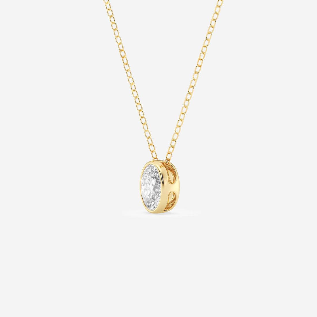 Elara Oval Lab Grown Diamond Bezel Set Solitaire Pendant