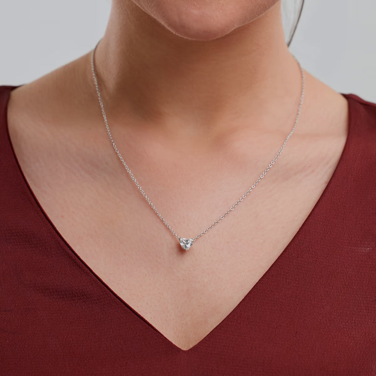 Amora Heart Lab Grown Diamond Solitaire Pendant