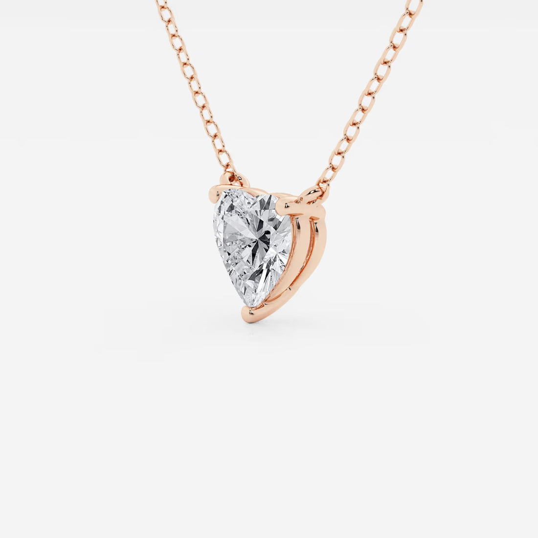 Amora Heart Lab Grown Diamond Solitaire Pendant