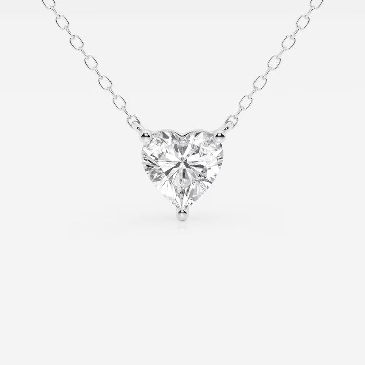 Amora Heart Lab Grown Diamond Solitaire Pendant