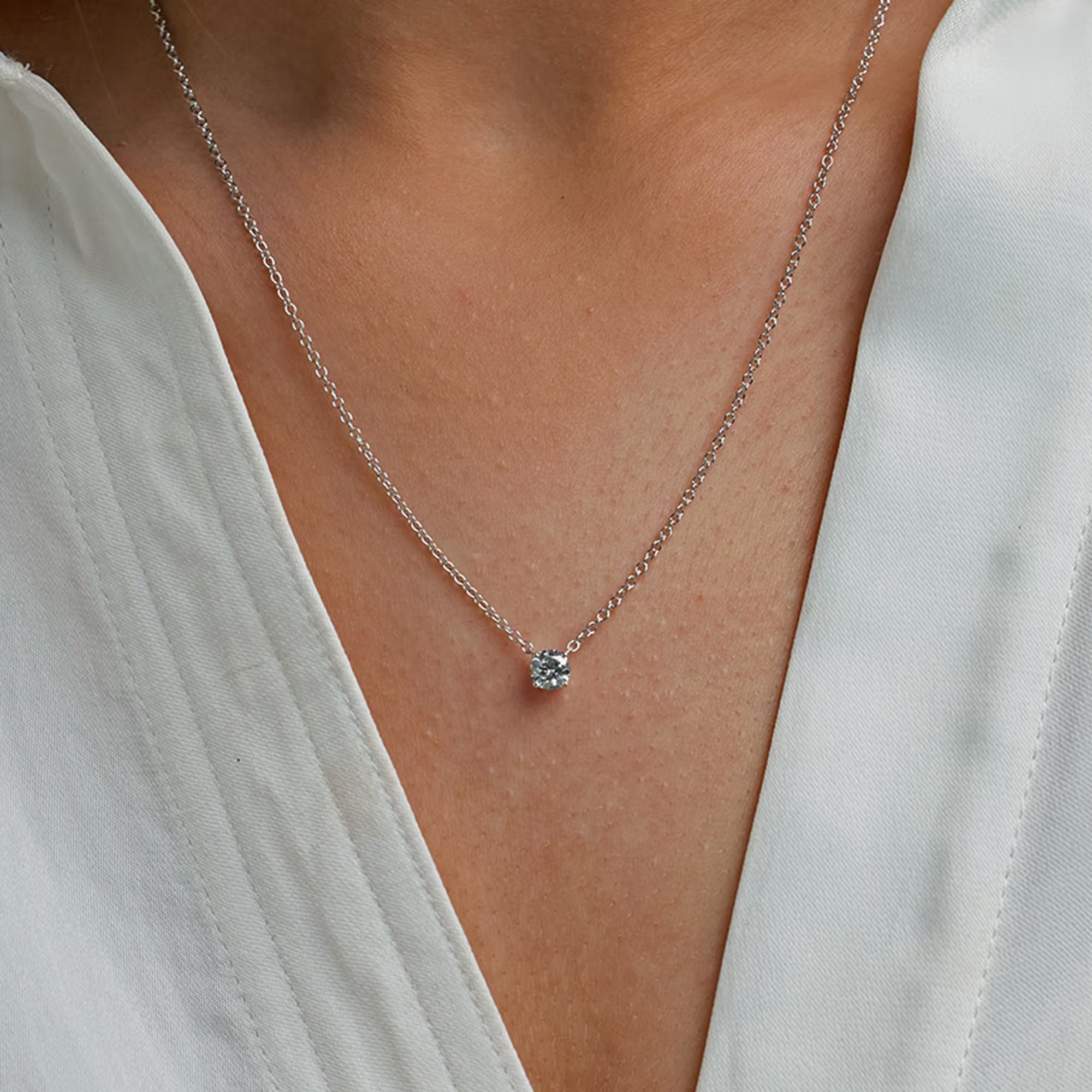 Celeste Round Lab Grown Diamond Solitaire Pendant