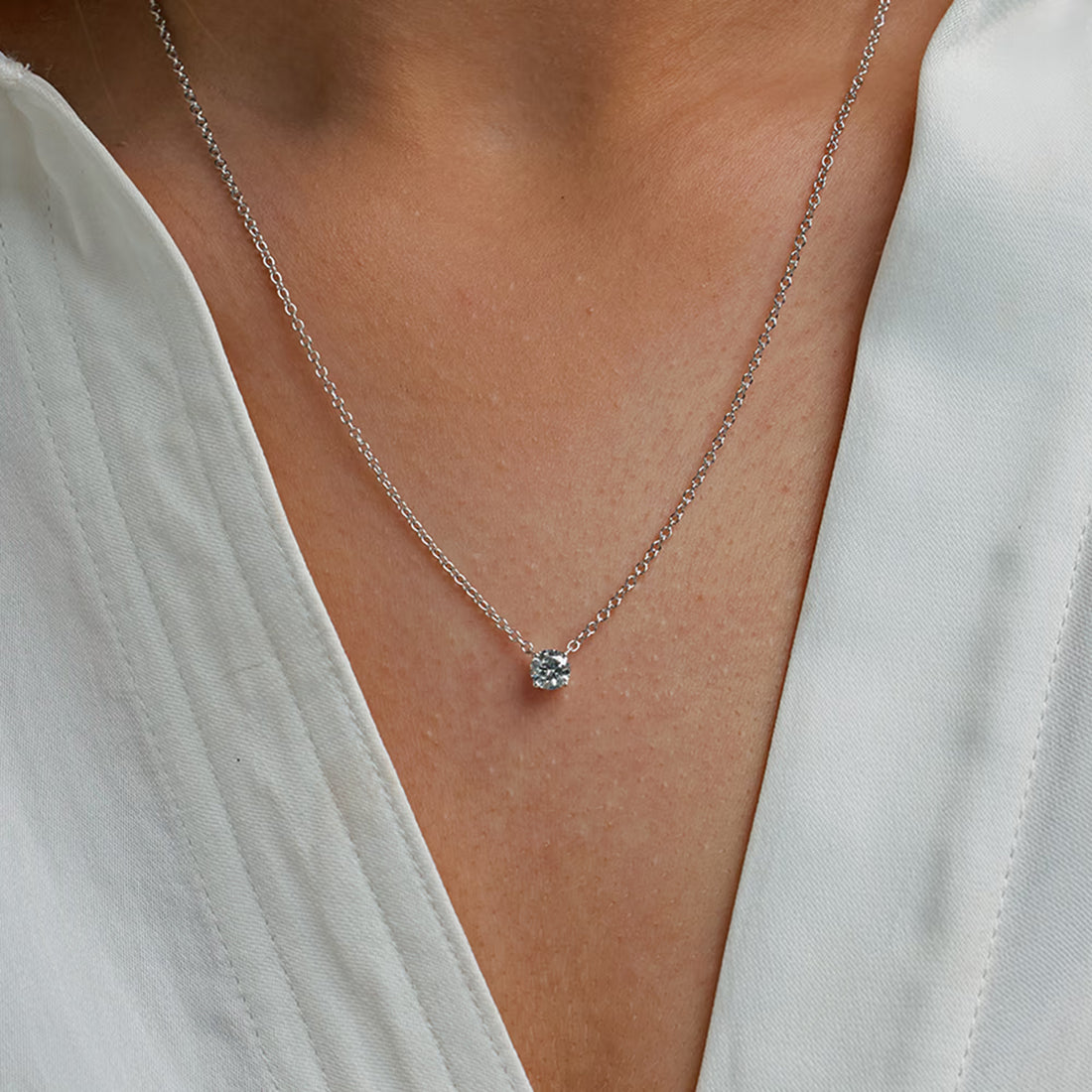 Celeste Round Lab Grown Diamond Solitaire Pendant