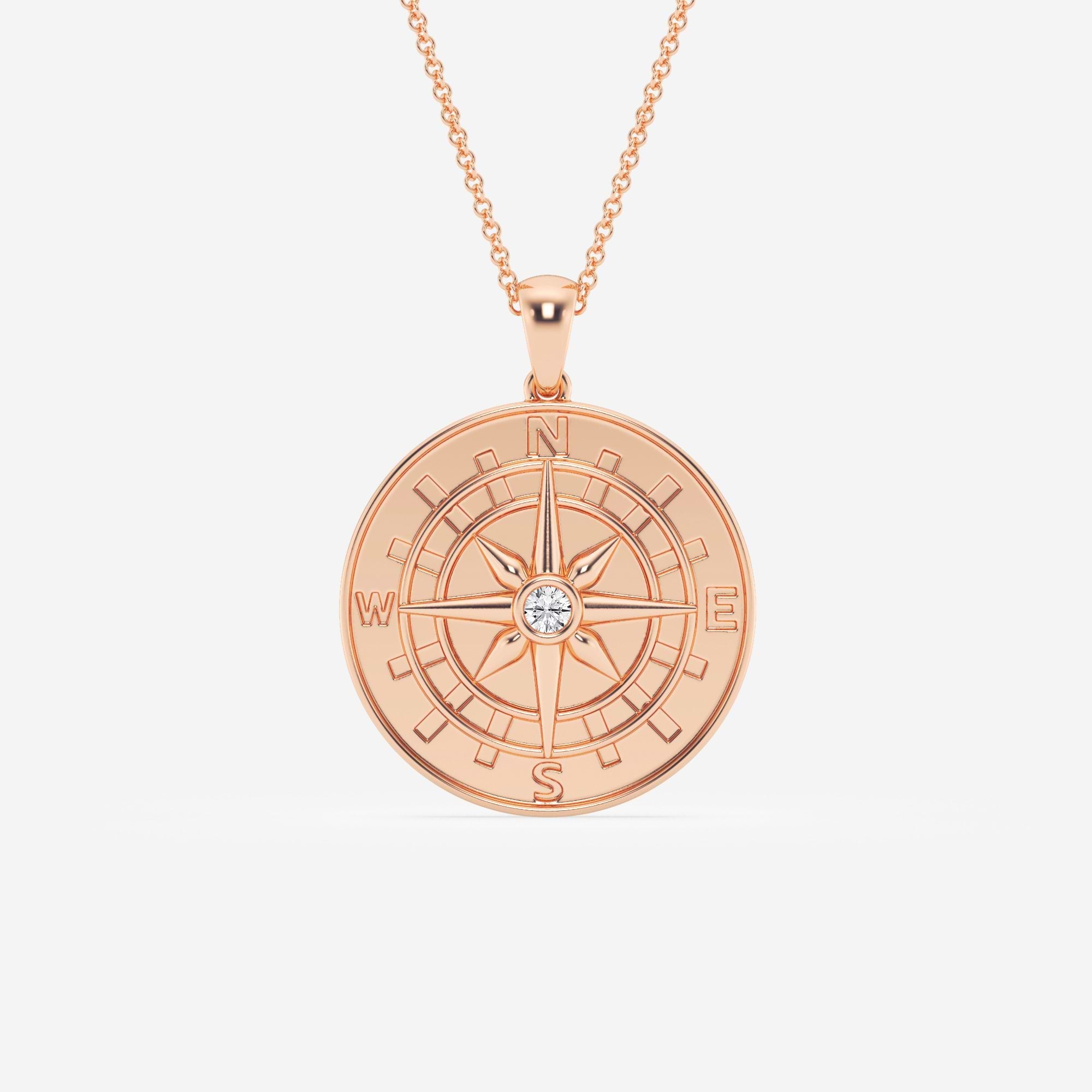 Diamond Compass Necklace in Gold – Symbolic Jewelry